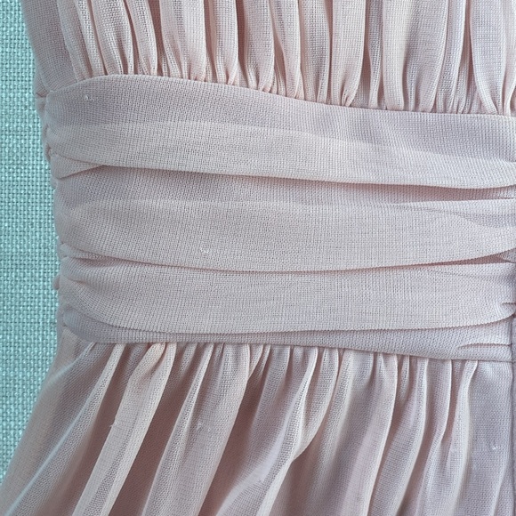 DAVID’S Bridal Petite Maxi Empire Waist Dress with Pearl Necklace - Size 3 - Picture 10 of 13